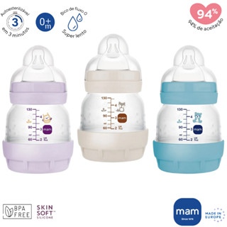 Mamadeira MAM Original Lacrada Easy Start Anti-Colica 130ml Autoesterilizável Fluxo 0 Adap...