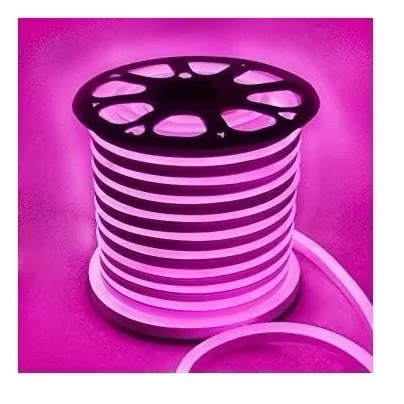 Mangueira Fita LED Neon Flex Rosa 127V Metro Com Conector