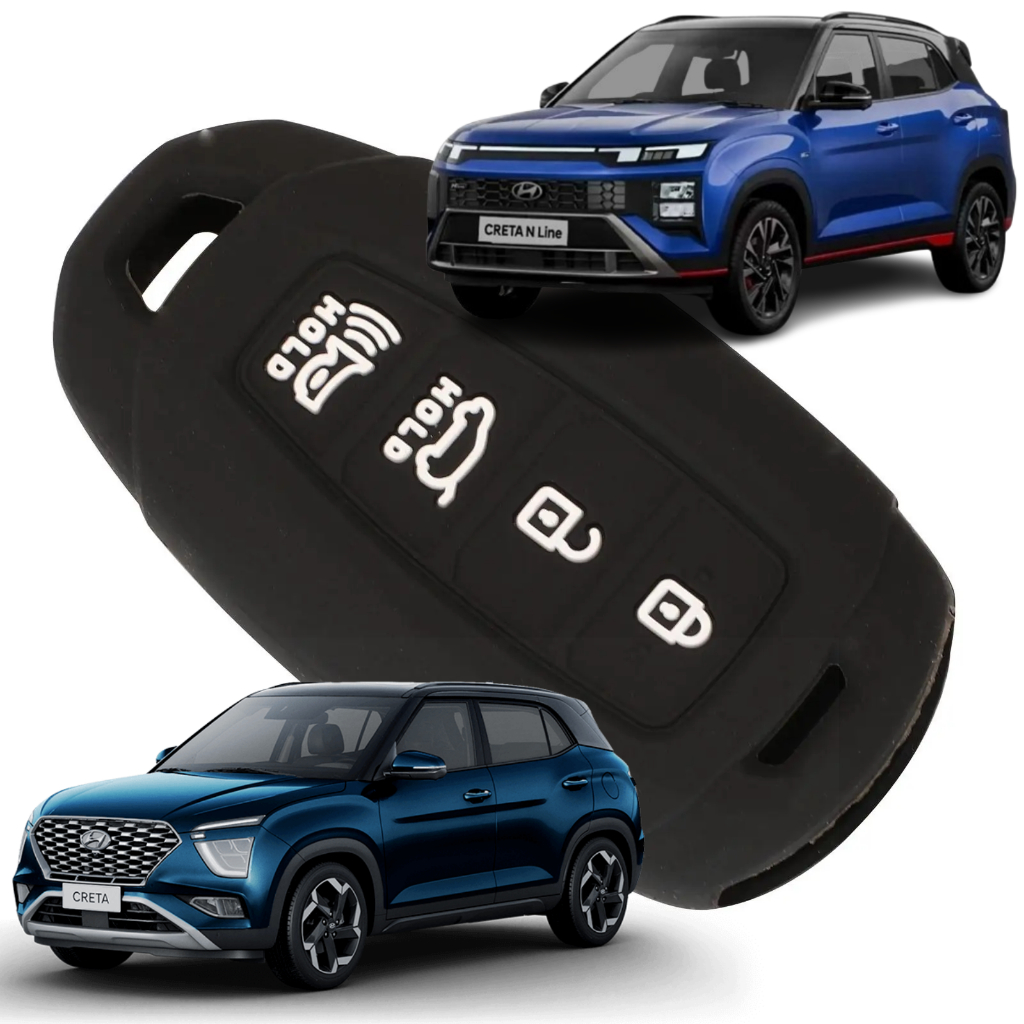 1 Acessório Capa de Chave Silicone Novo Hyundai Creta 2025/2024 HB20s Tucson Elantra ix30 Veloster i30 ix35 Azera Sonata