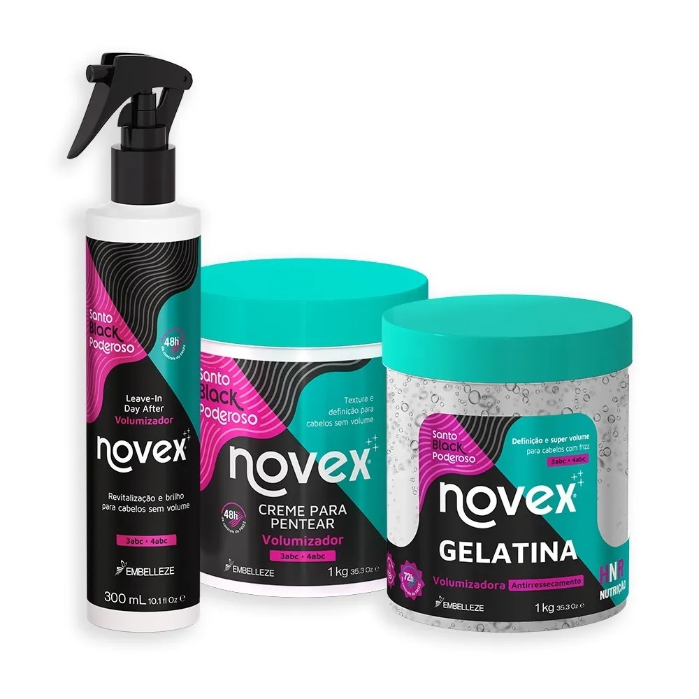 Kit Novex Santo Black Poderoso Day After Perfeito em Oferta na Shopee