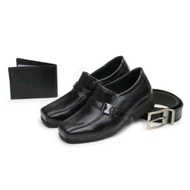 Kit 1 Par De Sapato Social Formal Infantil Masculino + Carteira + Cinto(Infantil)
