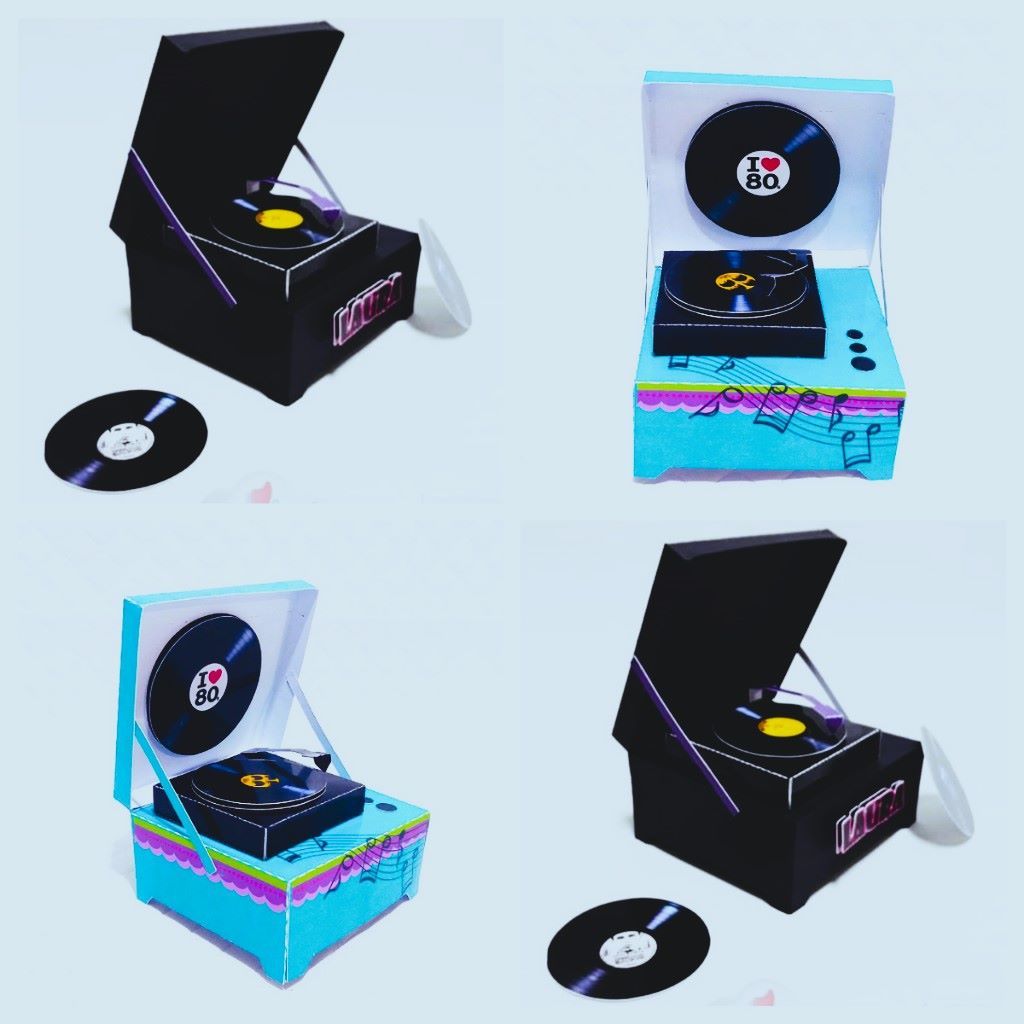 CAIXA VITROLA ANOS 80 PERSONALIZADAS LEMBRANCINHAS