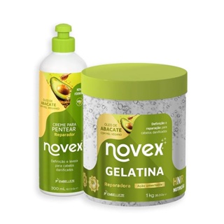 Kit Novex Óleo de Abacate Gelatina 1KG + Creme para Pentear 300G em Oferta na Shopee