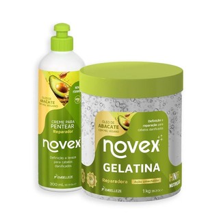 Kit Novex Óleo de Abacate Gelatina 1KG + Creme para Pentear 300G em Oferta na Shopee