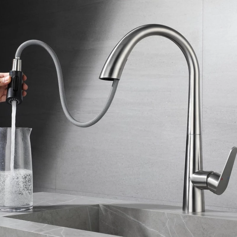Torneira de Cozinha Gourmet Monocomando Extensível Inox Escovado — foto 6