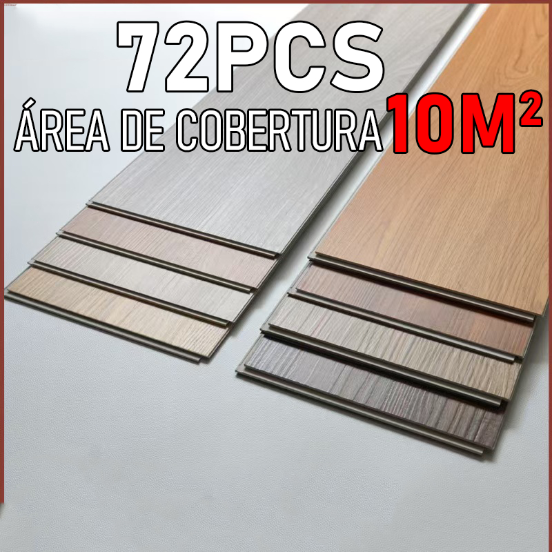 10㎡/72PCS Piso Vinílico Autocolante Adesivo Madeira Régua Lavável