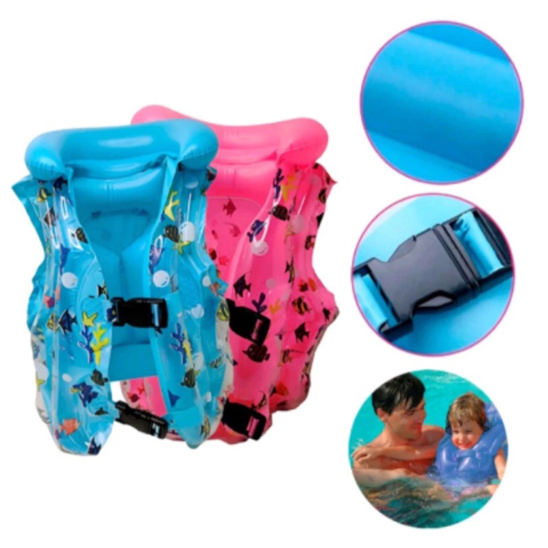 Colete Inflavel Boia para Piscina Praia Flutuador Salva Vidas para Criança e Bebê Unissex P M G 10 a 50 kgParqueaquático em Oferta na Shopee
