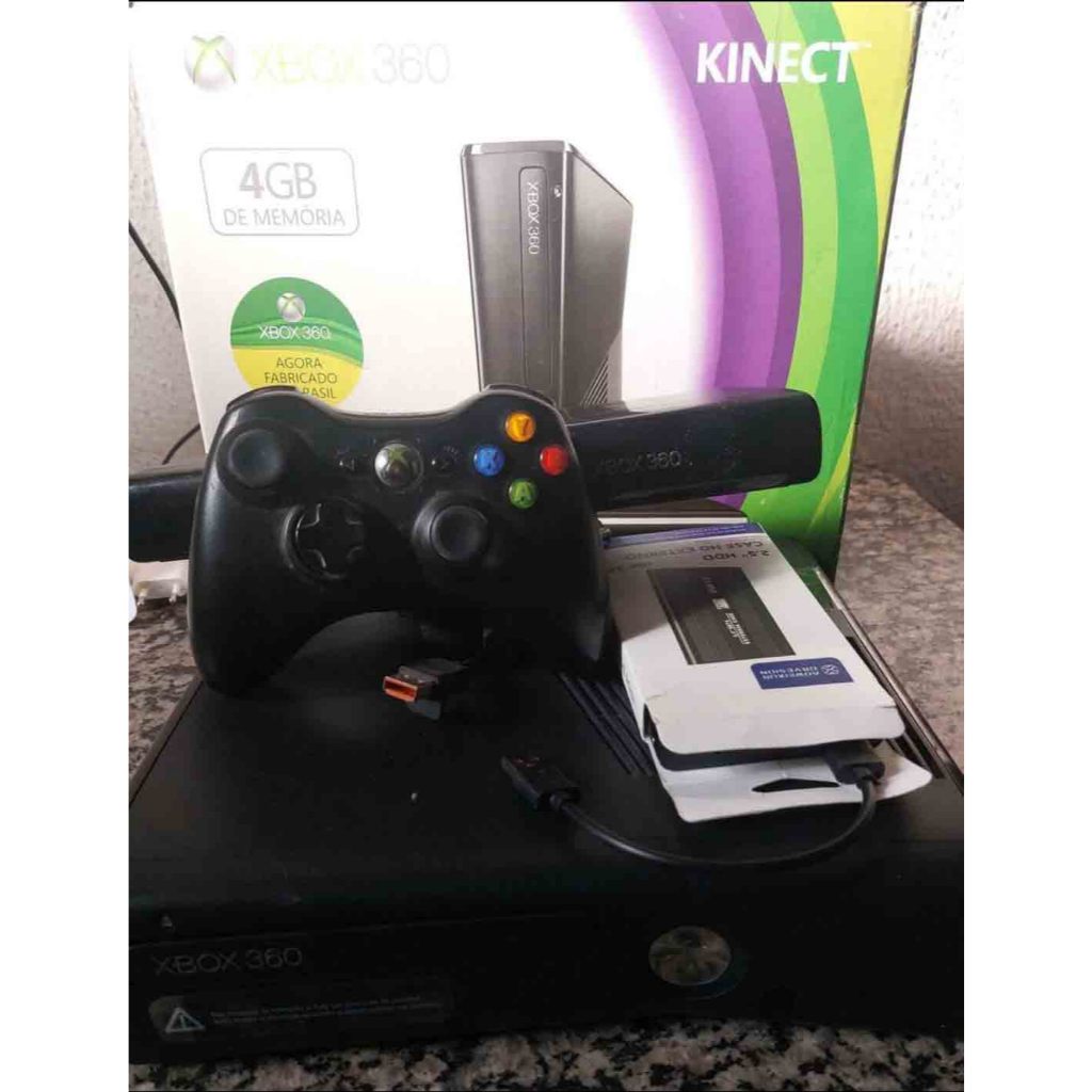 xbox 360 slim rgh ltu 3.0 com hd 500 gbs 15.000 jogos  com kinect ser. furtivo Com Fifa 26 Copa do Mundo