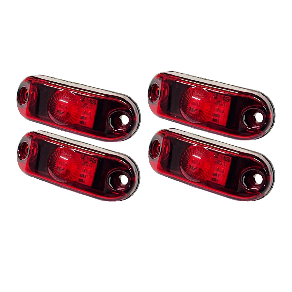 Kit 4 Lanterna Delimitadora Led Lateral Caminhão Baú Carreta Van Vermelho Amarelo Branco