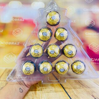 10 ~50 EMBALAGEM CAIXA PINHEIROARVOTR  BLISTER para 10 DOCES (25x25 cm) NATAL P0588 em Oferta na Shopee