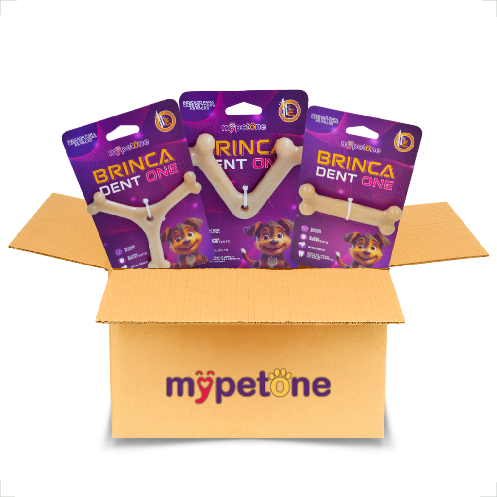 Kit 3 Unidades Brinca Dent One Filhotes Osso Bamboo - MyPetOne