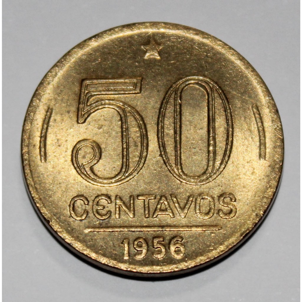 Moeda 50 Centavos de 1956 Padrão Cruzeiro