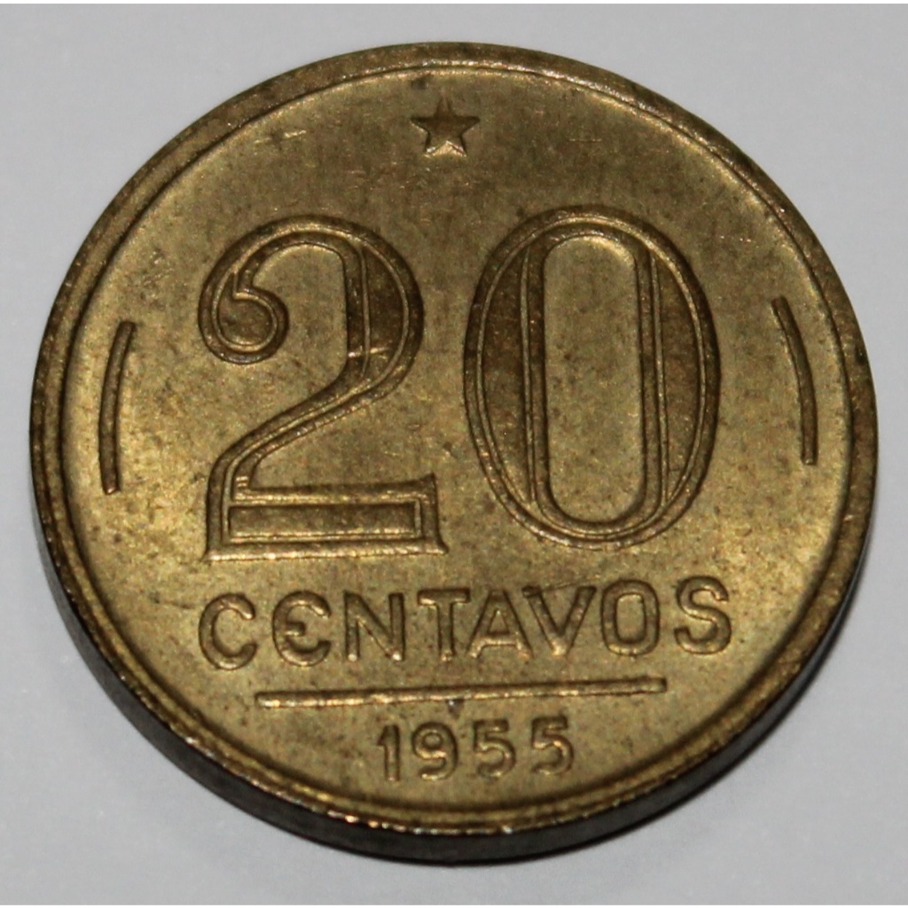 Moeda 20 Centavos 1955 Padrão Cruzeiros