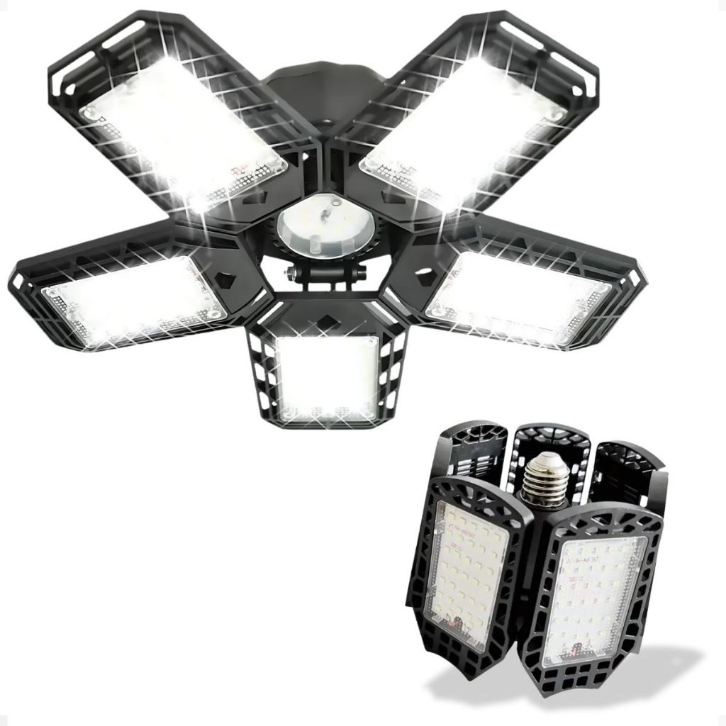 Lâmpada Led 5 Pétalas Dobrável Luminária 80w Ajustável em Oferta na Shopee