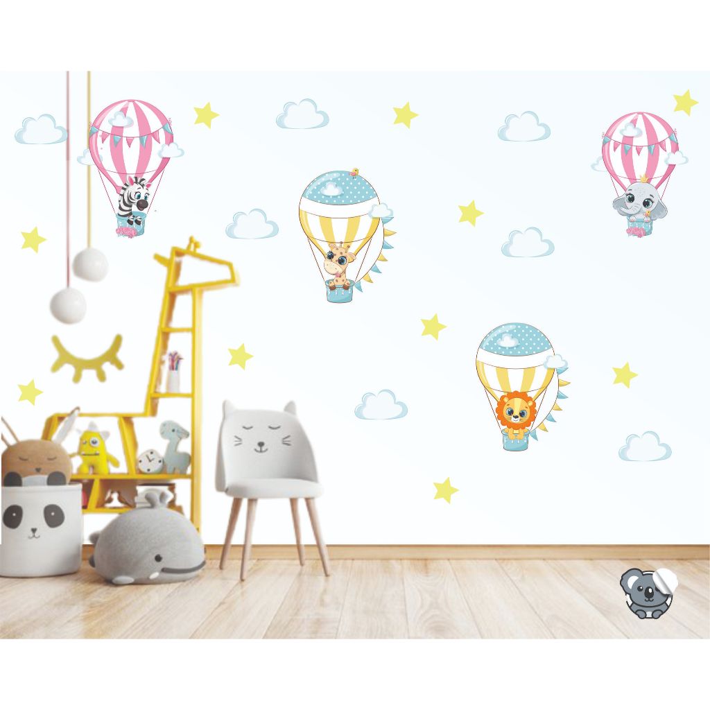 Adesivo Infantil Safari  Balões - Papel de Parede Papel de Parede Auto Colante Decalque