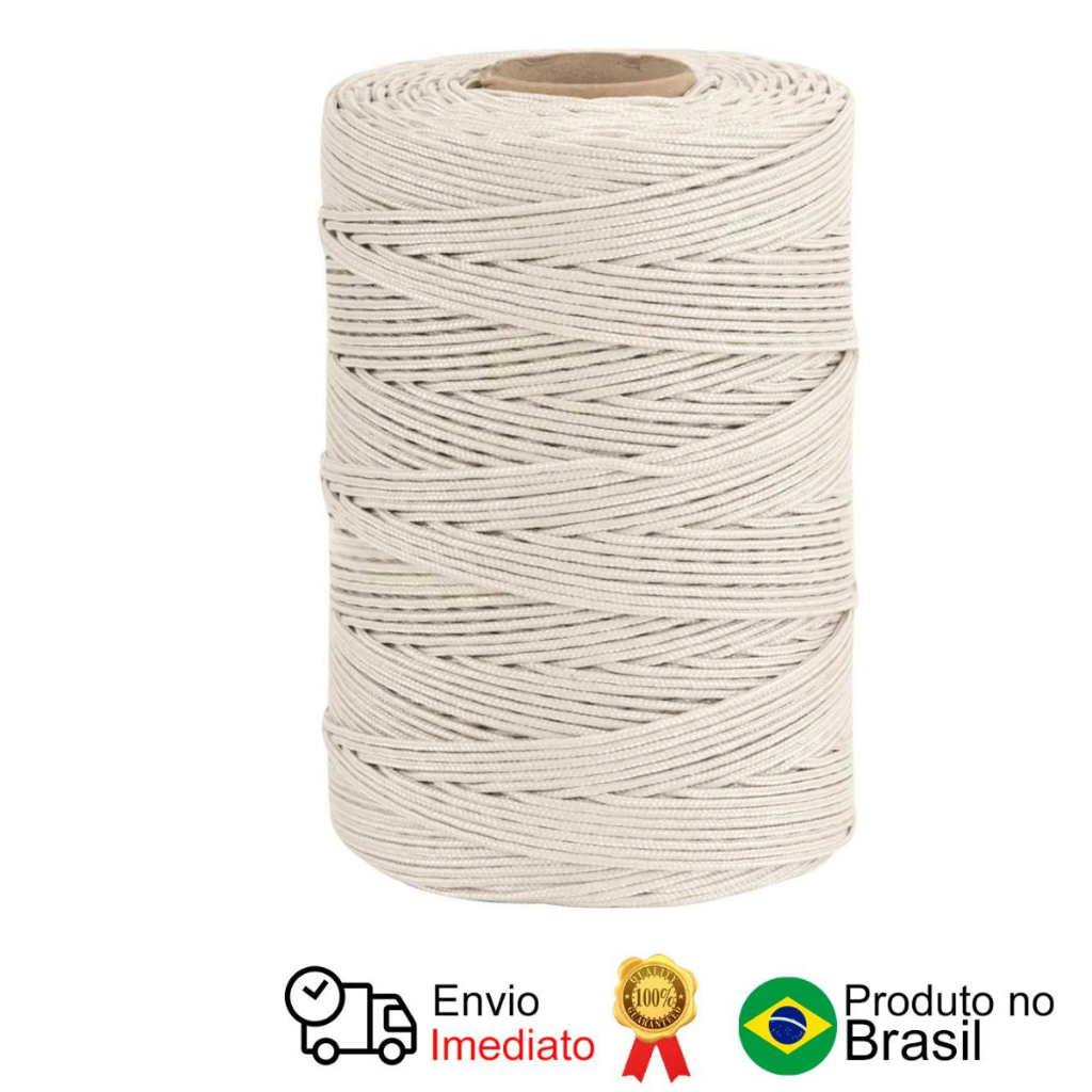 Corda Multifilamento Trançada 3mm x 603m Branca Vonder em Oferta na Shopee