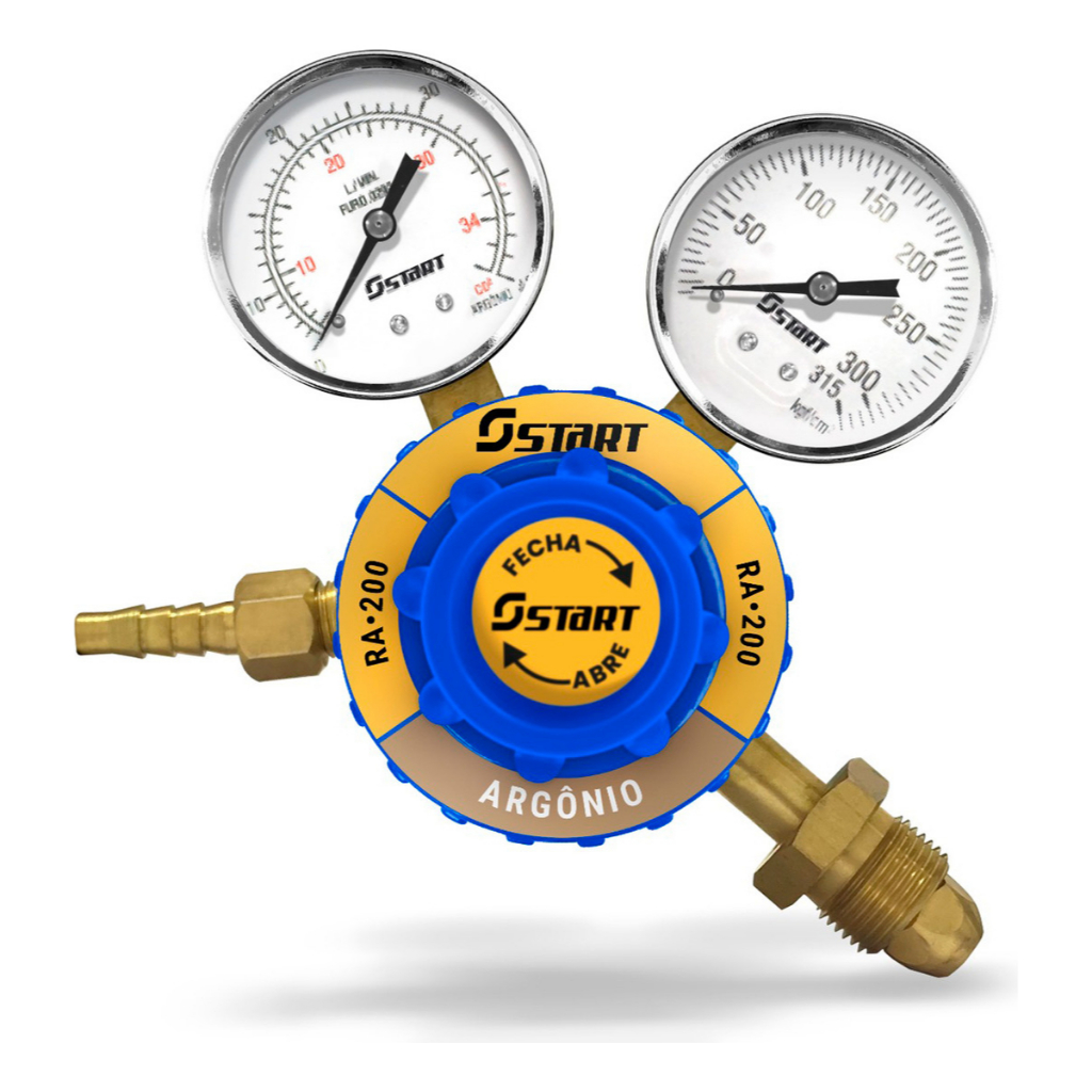 Regulador Para Cilindro De Argônio Com 2 Manômetros Ra200 Start em Oferta na Shopee
