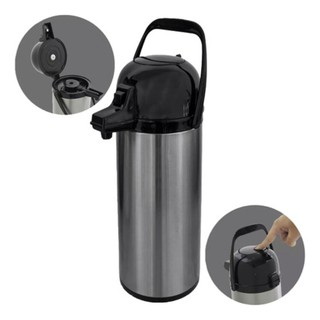 Garrafa Termica 1,9 L Inox Pressão Inox Quente E Frio em Oferta na Shopee