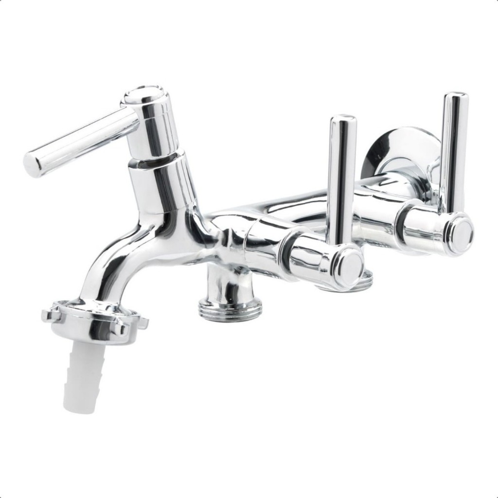 Torneira De Metal Com 3 Saídas Tanque E Máquina De Lavar C72 em Oferta na Shopee