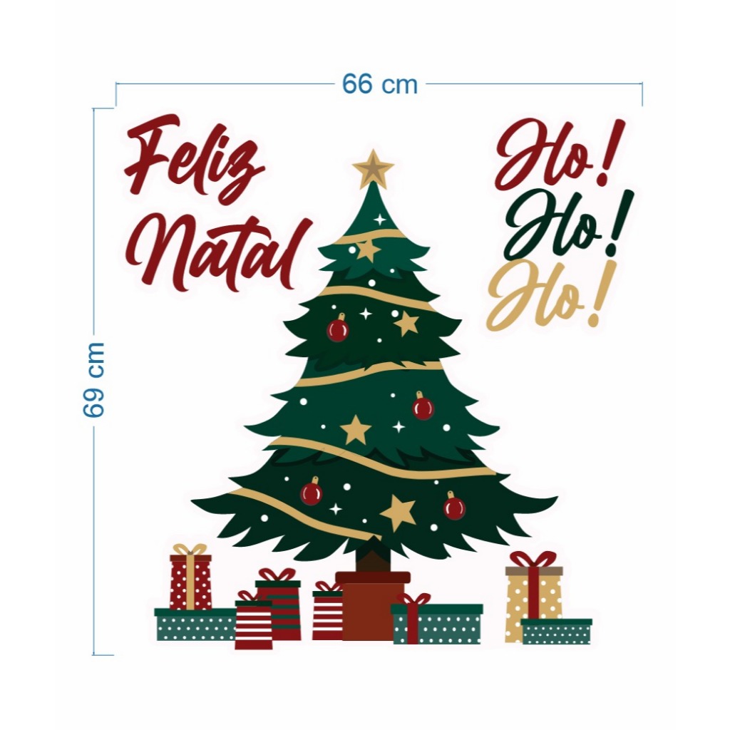 Adesivo Kit Feliz Natal Hoho Arvore de Natal