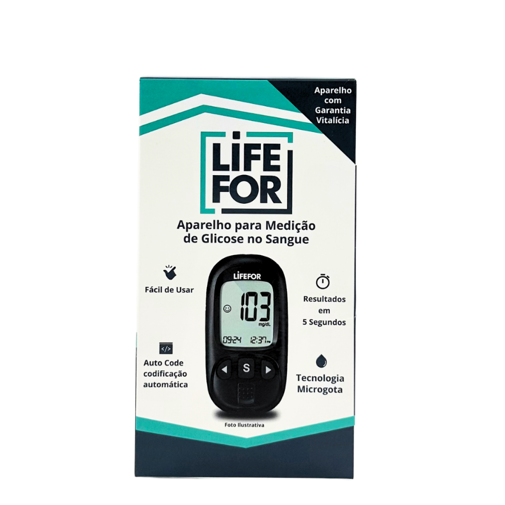 Aparelho De Glicemia Medir Glicose Life For Completo Digital