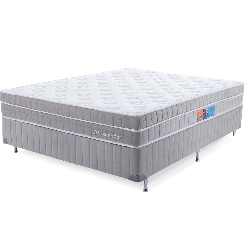 Cama Box Casal Colchão Molas Ensacadas Viscoelástica Nasa Ortopédico D33