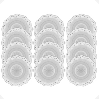 Conjunto 12 Pratos Fundo De Vidro Resistente Louça 20cm em Oferta na Shopee