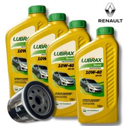 KIT TROCA SANDERO 1.0 16V 2010 >2017 10W40 LUBRAX API SN+ FILTRO TO1743