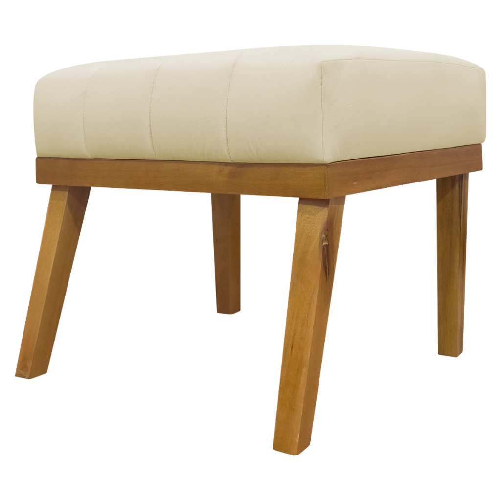 Puff Decorativo Elegante Reforçado Confortavel Retangular Para Sala Penteadeira Firenze Corino Cores