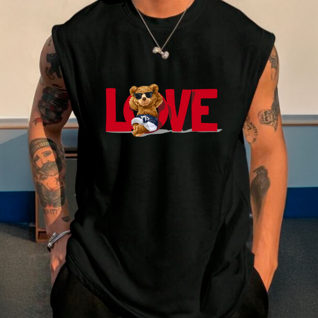 Camiseta Regata Sleeveless Love Relax Enjoy  Lançamento Larga Moda Masculina Algodão Street