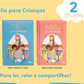 Bíblia Infantil para crianças. Azul ou Rosa. Capa almofadada