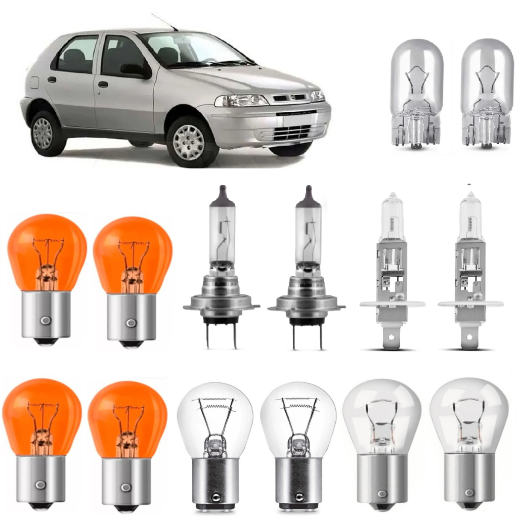 Kit Lampada Farol Foco Duplo H7 H1Lanterna Palio 2001 2002 2003 em Oferta na Shopee
