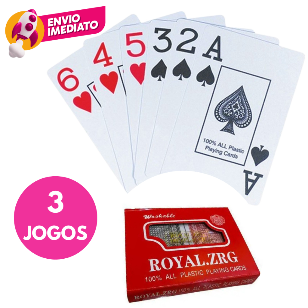 Baralho Duplo Profissional Jogo Com 108 Cartas 100% Plástico Com Estojo Resistente