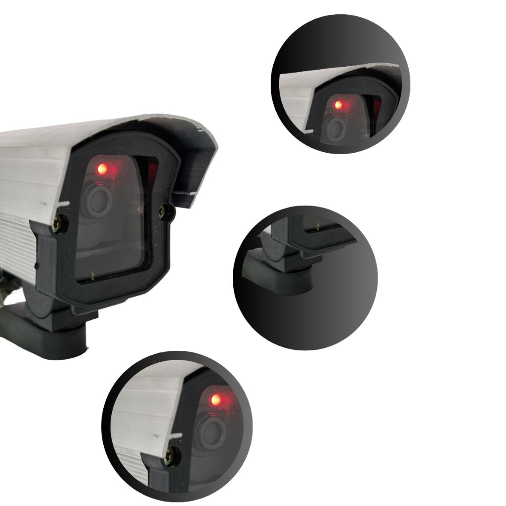 Kit 2 Câmeras Falsas Com Led Bivolt + Placa Ambiente Monitorado por Câmeras — imagem 2 de 2