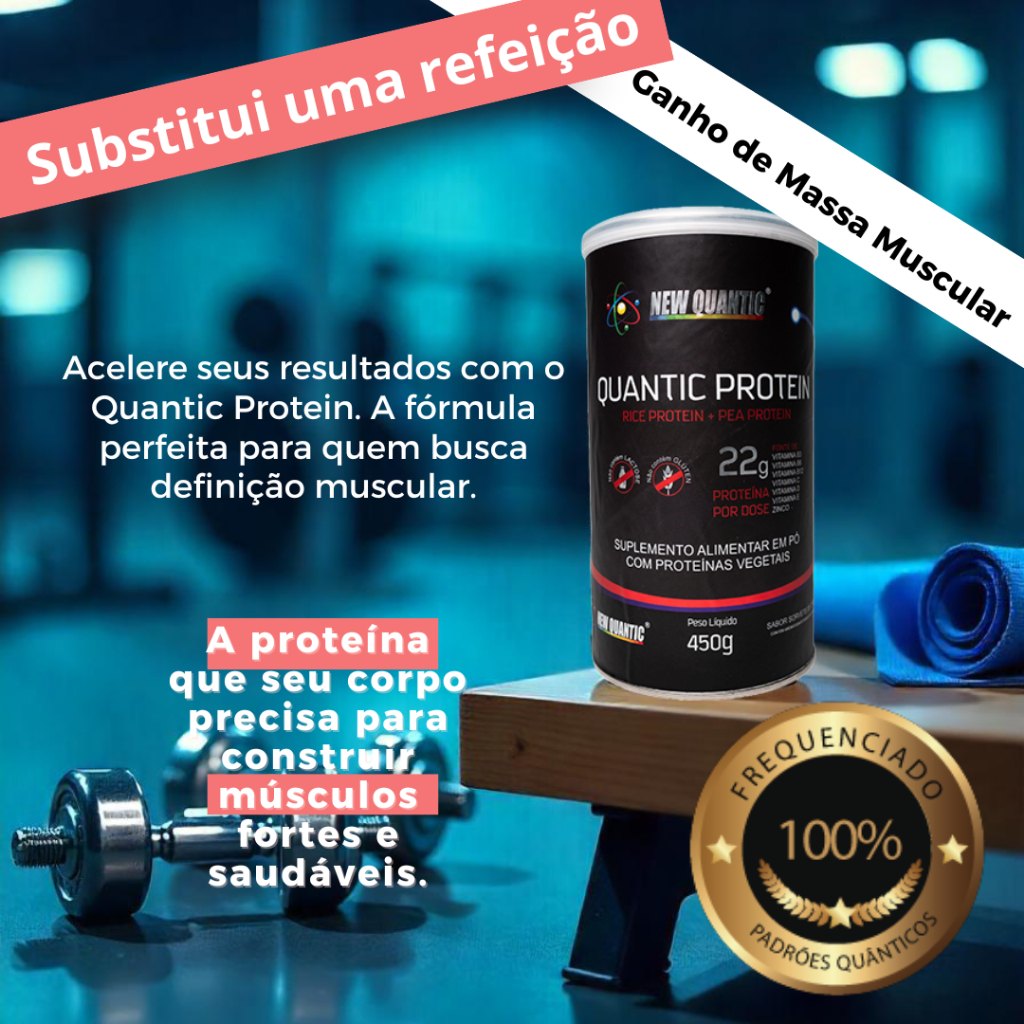 Ganho de Massa  Proteína  IsoladoAlto Desempenho Whey Protein   Sem Lactose e Glúten  Whey Quantic Frequenciado Original