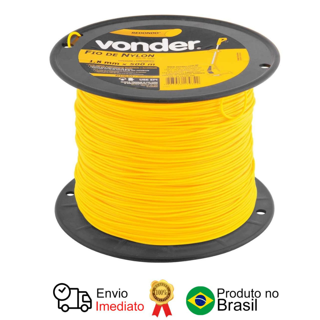 Fio De Nylon 1.8mm x 500m Redondo Vonder em Oferta na Shopee