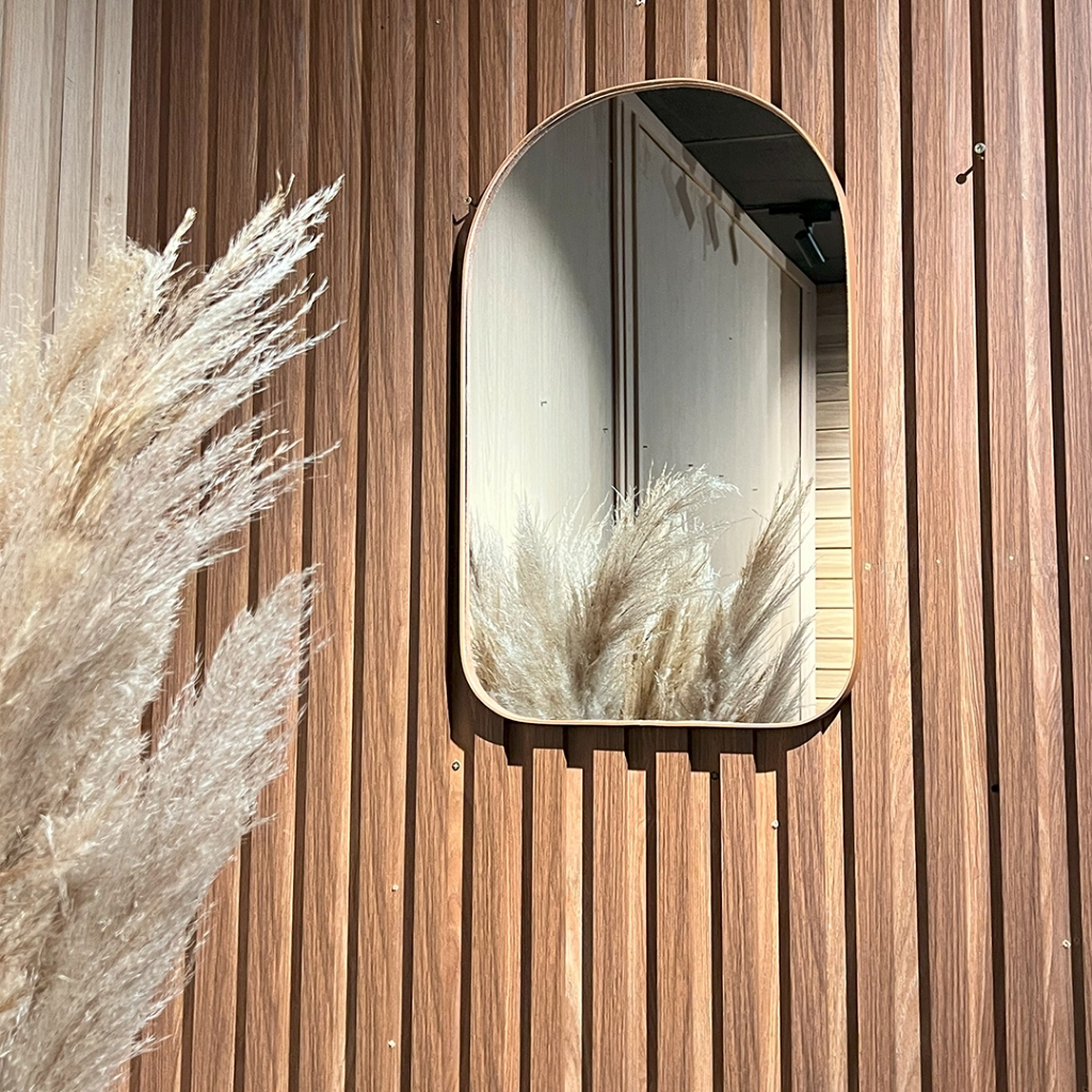 Espelho Orgânico Moderno  Modelo Portal Sala Quarto Banheiro Lavabo 60x40cm em Couro em Oferta na Shopee