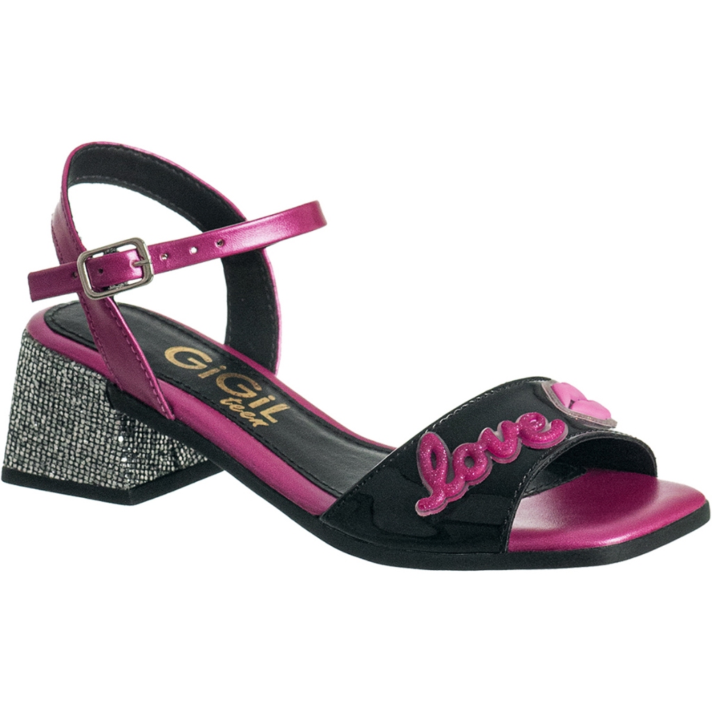 Sandália Infantil GiGiL Teen Menina Saltinho Baixo Grosso Enfeite Rosa Brilho Confortável Promoção em Oferta na Shopee