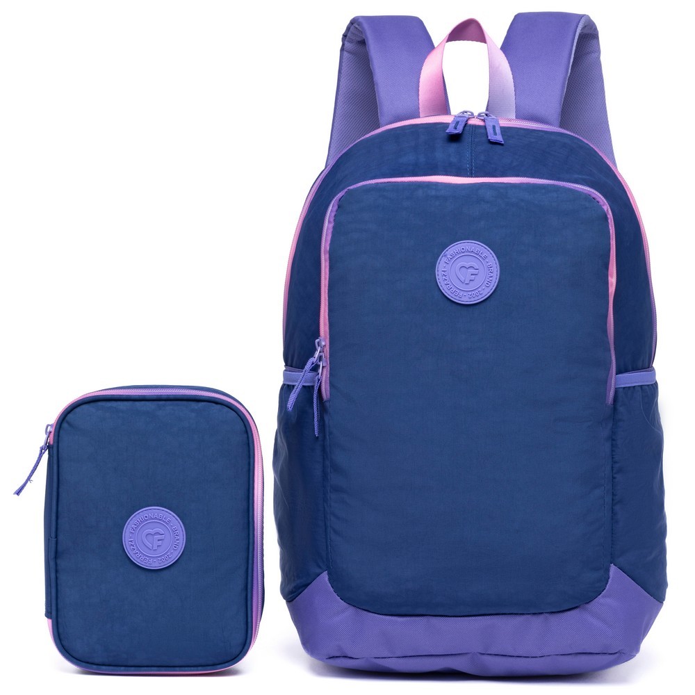 Kit Mochila Bolsa Ferrazzi Juvenil Escolar Com Estojo Organizador Reforçada Moderna