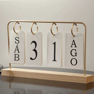 Calendário de Mesa Decorativo Permanente Com Plaquinhas Madeira Decoração Escritório em Oferta na Shopee