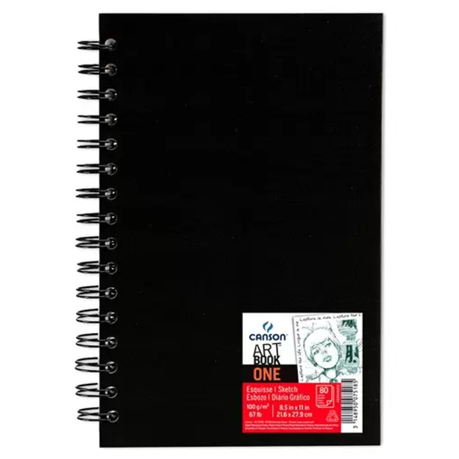 Caderno Artb One A4 Canson 80 Folhas 100g Espiral Papel Alta Gramatura para Desenho e Estudo em Oferta na Shopee