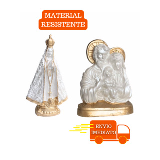 Kit Oração Imagem Nossa Senhora e Sagrada Família em Gesso Santo em Oferta na Shopee