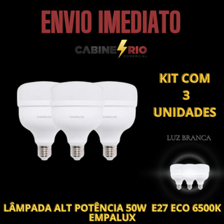 KIT 3 Lâmpada Alta Potência 50W 6500K E27 EMPALUX em Oferta na Shopee