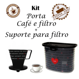 Kit Porta Café e filtro + Suporte para filtro de Café em Oferta na Shopee