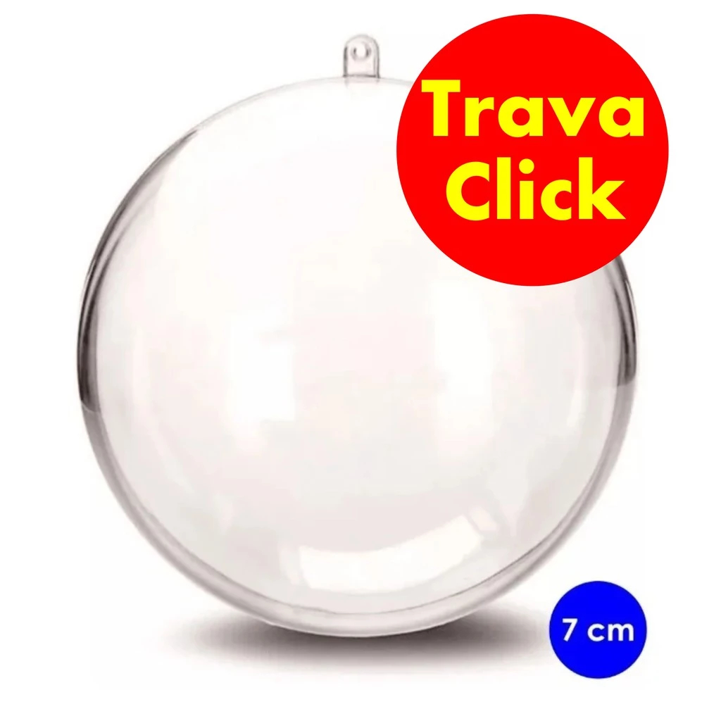 Esfera Bola Acrílica - 7cm - Enfeite Árvore Natal - Lembrancinha Natal