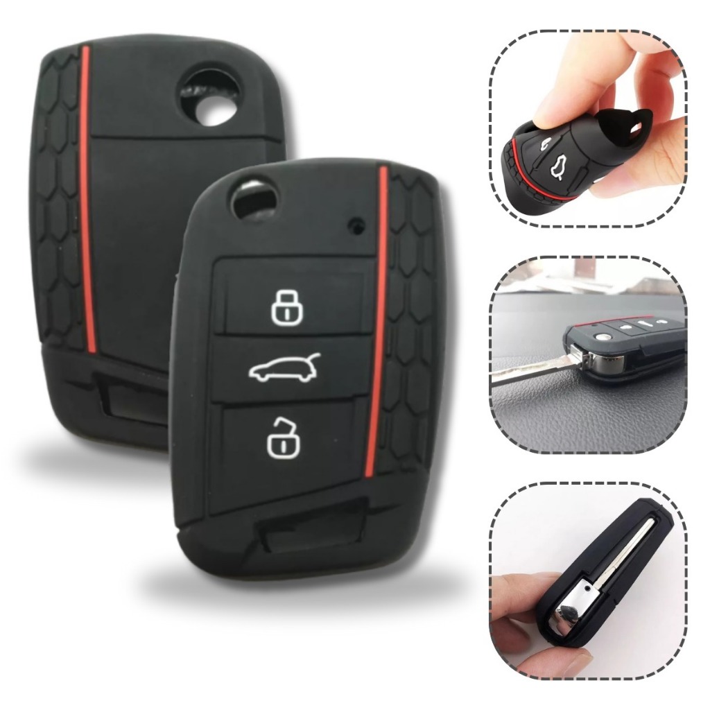 Capa Chave Carro Silicone Canivete Vw Virtus Nivus Polo Golf em Oferta na Shopee