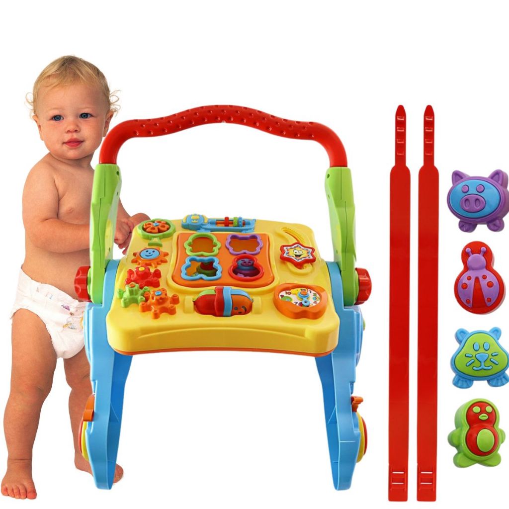 Mesinha Andador Musical Empurrar 4 X 1 Menino Mesa Didática