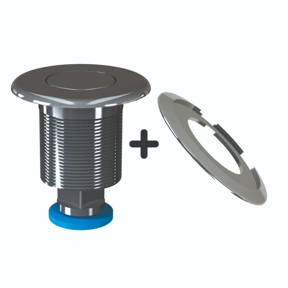 Kit 2 Botão Acionamento Superior Caixa Acoplada Cromado c/ Flange  s/Facão 65mm em Oferta na Shopee