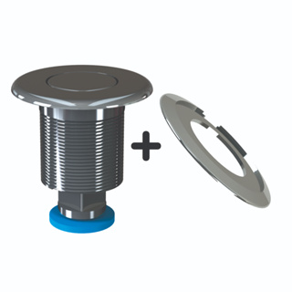 Kit 2 Botão Acionamento Superior Caixa Acoplada Cromado c/ Flange  s/Facão 65mm em Oferta na Shopee