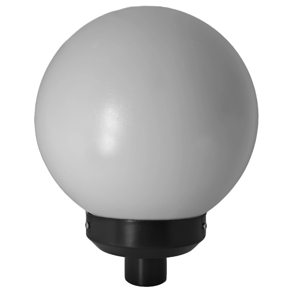 Globo De Plástico 15x30 Com Base E-27 Preta para Poste de 2 Polegadas
